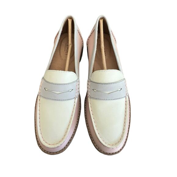 Sperry Womens Seaport Penny Loafer In Blush Ivory Gray Leather Size 8.5 - Picture 7 of 14